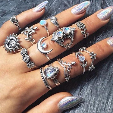 The Blue Moon Goddess Ring Set-Your Soul Place